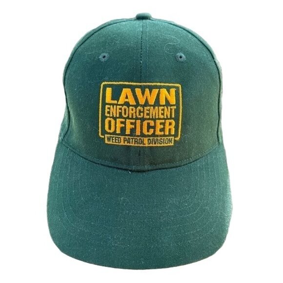 VTG Hat Adjustable Lawn Enforcement Officer Weed Patrol Dad Gift Green Cap OS - Picture 1 of 9